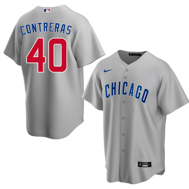 Nike Men #40 Willson Contreras Chicago Cubs Baseball Jerseys Sale-Gray